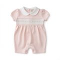 Little Pima Pink Hand Smocked Romper