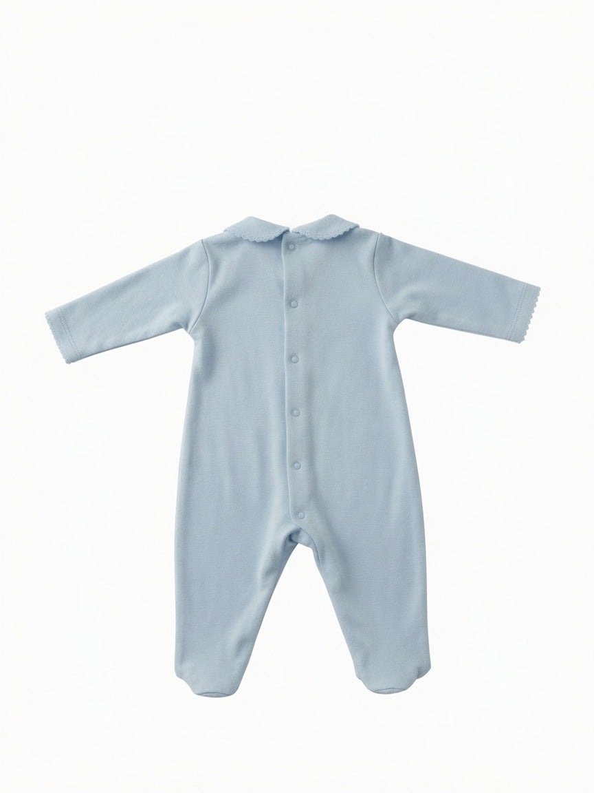 Hot Air Balloon Smocked Footie - Blue