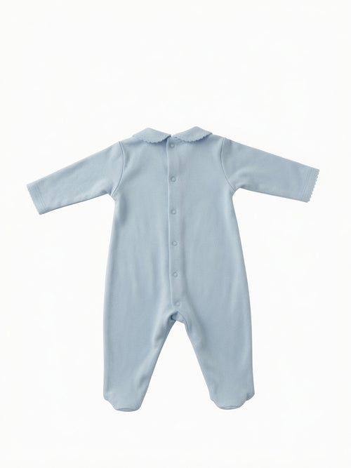 Hot Air Balloon Smocked Footie - Blue